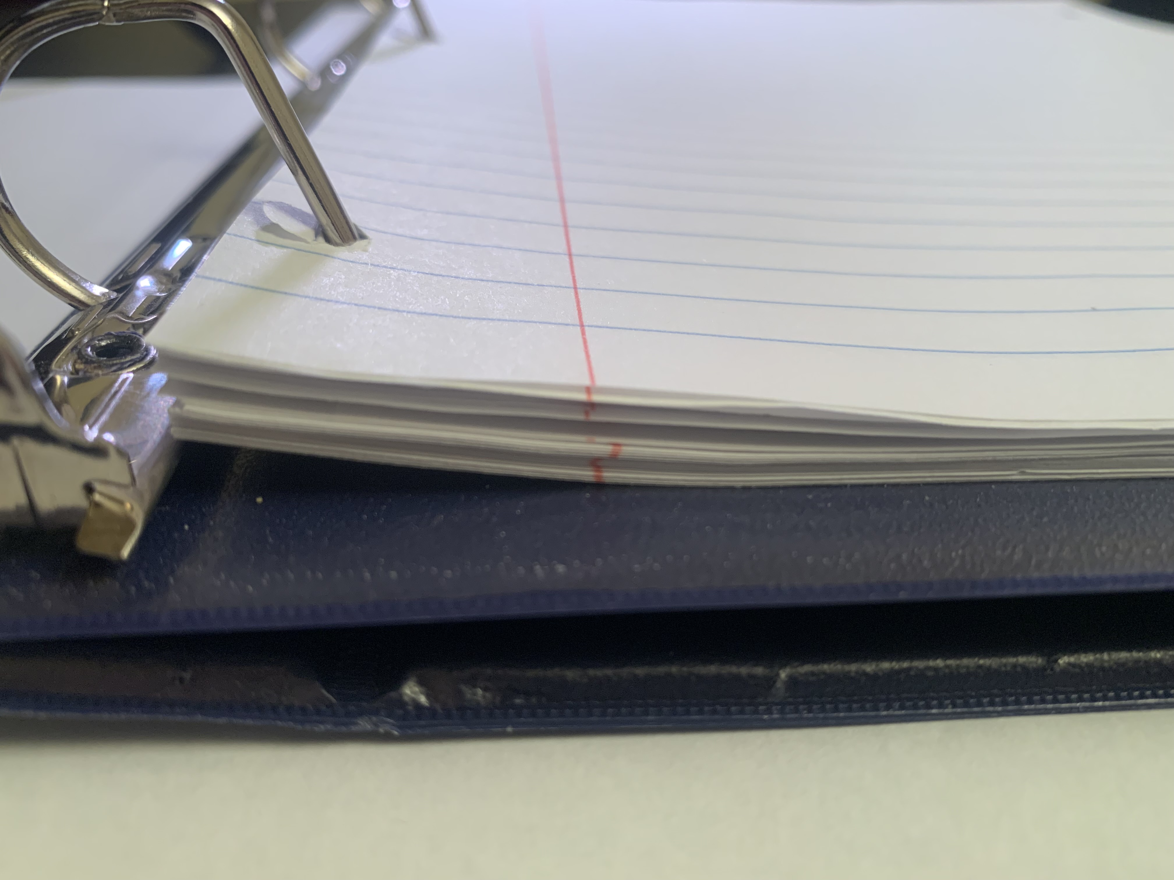 U-Punch in binder: tabbed hole result